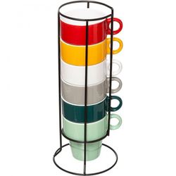 MUG COLORES 6 UN. C/SOPORTE SOBREMESA