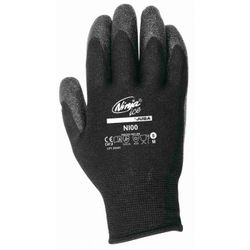 NI00/10 GUANTE NYLON CON INTERIOR DE VULRIZO PALMA RECUBIERTA PVC COLOR NEGRO APTO US