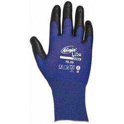 NL00/6 GUANTE NYLON RECUBIERTO DE POLIURETANO SIN COSTURAS CON PUÑO AZUL/NEG