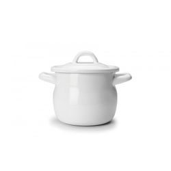 OLLA BOMBADA MINI CON TAPA BLANCA 12 CM
