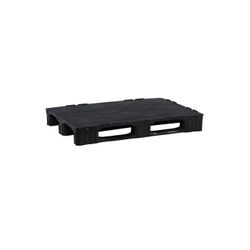 PALET DE PLASTICO LISO 1200X800X150MM NEGRO CON 3 PATIENES