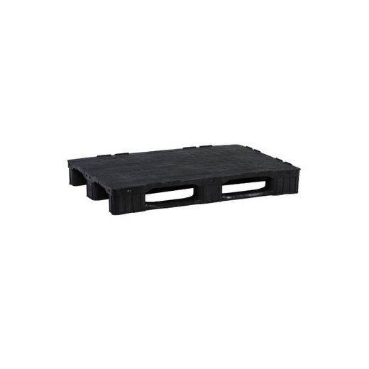 PALET DE PLASTICO LISO 1200X800X150MM NEGRO CON 3 PATIENES