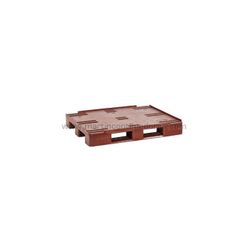 PALET PLASTICO RANURADO 1200X1000X150MM ROJO OCASION CON 2 PATINES