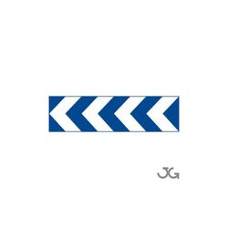 PANEL DIRECCION CURVA PELIGROSA AZUL OSCURO/BLANCO 1650X450MM N1