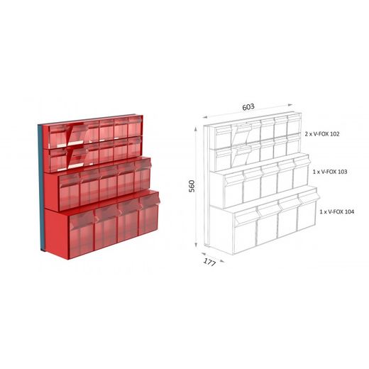 PANEL PORTACUBETAS- 2 V-FOX 102-1 V-FOX 103- 1 V
