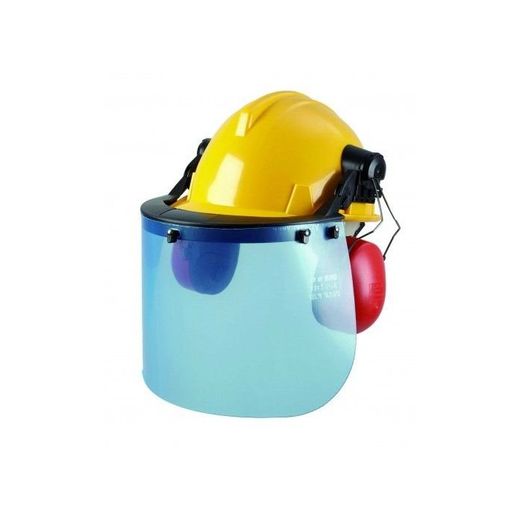 PANTALLA FACIAL CON CASCO Y AURICULARES