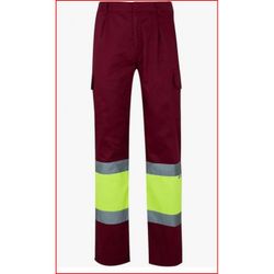 PANTALON BICOLOR AV GRANATE/AMARILLO FLUOR T-2XL