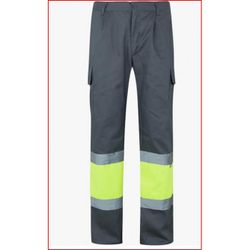 PANTALON BICOLOR AV GRIS/AMARILLO FLUOR T-5XL
