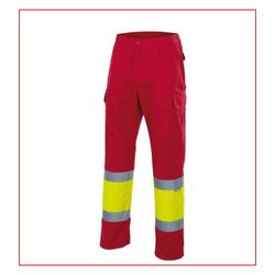 PANTALON BICOLOR AV ROJO/AMARILLO FLUOR T-XL