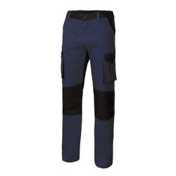 PANTALON BICOLOR MULTIBOLSILLOS COLOR AZUL NAVY/NEGRO T-48
