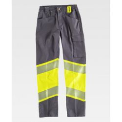 PANTALON REF.C2718 GRIS OSCURO+AMARILLO A.V. T-S