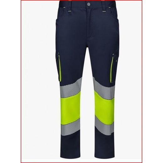 PANTALON STRETCH BICOLOR AV RS AZUL NAVY/AMARILLO FLUOR T-M
