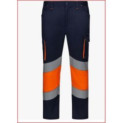 PANTALON STRETCH BICOLOR AV RS AZUL NAVY/NARANJA FLUOR T-M