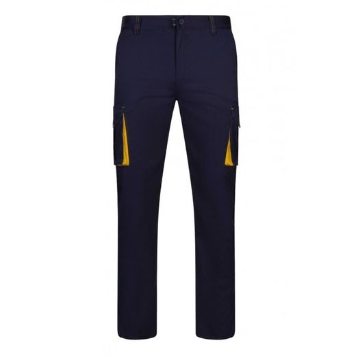 PANTALÓN STRETCH BICOLOR color NEGRO/AMARILLO T-46