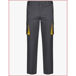 PANTALON STRETCH BICOLOR GRIS/AMARILLO T-48