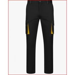 PANTALON STRETCH BICOLOR NEGRO/AMARILLO T-44