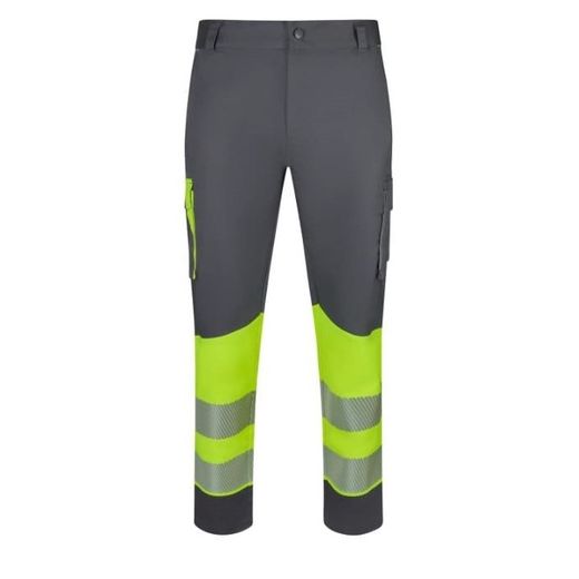 PANTALÓN STRETCH RECICLADO BICOLOR CINTA SEGMENTADA R VERDE/AMARILLO FLÚOR T-3XL