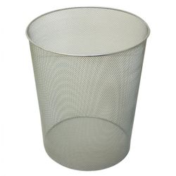 PAPELERA METALICA C.PLATA. D.29,5X35 CM