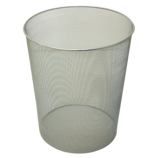 PAPELERA METALICA C.PLATA. D.29,5X35 CM