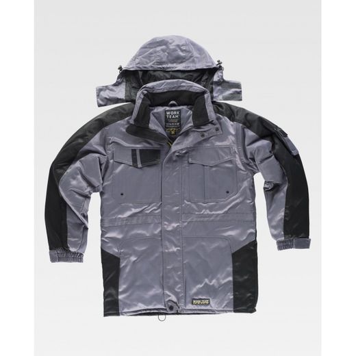 PARKA REF.WF1912 GRIS+NEGRO T-L