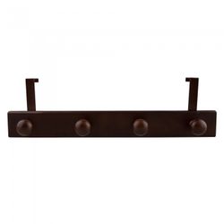 PERCHA MADERA OSCURA 4 POMOS PUERTA