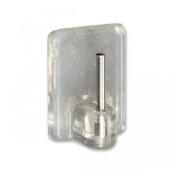 PERCHA VISILLOS PEQUEÑA ADHESIVAPLASTICO E INOX TRANSPARENTE