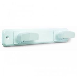PERCHERO 2 BRAZOS ACERO INOX LACADO BLANCO