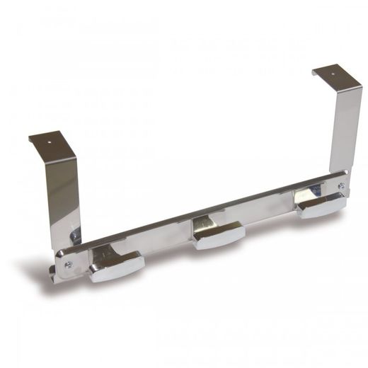 PERCHERO PARA PUERTA 3 BRAZOS ACERO INOX CROMADO