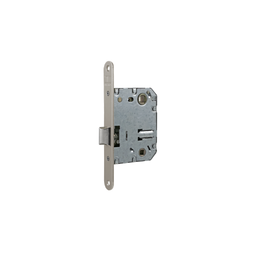 Cerradura de picaporte unificado 134u para puertas de madera, frente redondeado, entrada de 50mm, acabado hierro niquelado