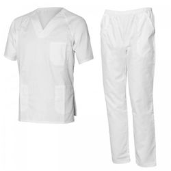 PIJAMA UNISEX MANGA CORTA COLOR: BLANCO T-3XL