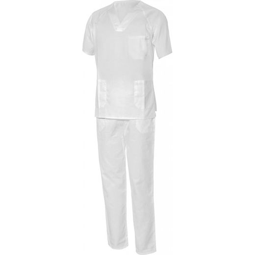 PIJAMA UNISEX MANGA CORTA COLOR: BLANCO T-XS