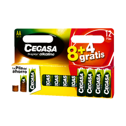 PILA ALKALINA LR6 8U+4 GRATIS