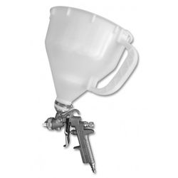 PISTOLA DE PINTAR POR GRAVEDAD.ESPECIAL LISOS Y PINTURA PLASTICA. CUERPO DE ALUMINIO, DEPOSITO DE NYLON. 5000 CC. 3-6 BA