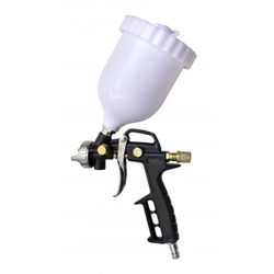 PISTOLA DE PINTAR SEMI-PROFESIONAL 600 CC. DEPOSITO SUPERIOR DE PLASTICO. ABANICO 110-220 MM.