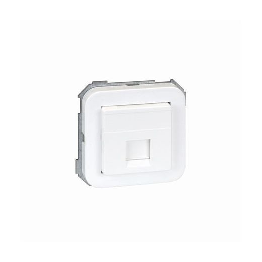 PLACA DE V&D PLANA PARA 1 CONECTOR RJ45 AMP BLANCO