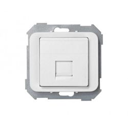 PLACA DE V&D PLANA PARA 1 CONECTOR RJ45 AMP BLANCO
