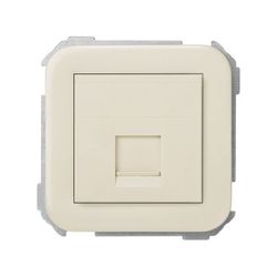 PLACA DE V&D PLANA PARA 1 CONECTOR RJ45 AMP MARFIL