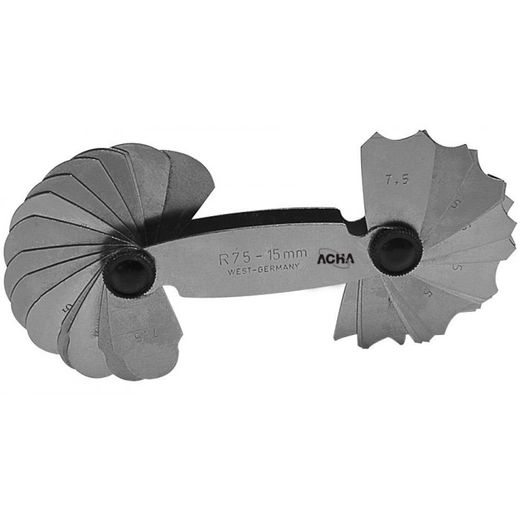 PLANTILLAS PARA RADIOS CONCAVOS Y CONVEXOS / 15 HOJAS De 15,5 a 25MM