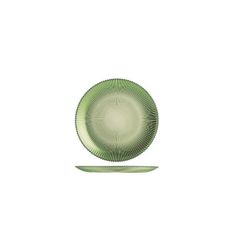 PLATO LLANO VIDRIO GROOVE VERDE 28CM.