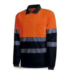 POLO BICOL.AV MANG.LARGA NARANJA/AZUL T-M
