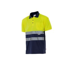 POLO BICOLOR MC AV color AZUL MARINO/AMARILLO FLÚOR T-5XL