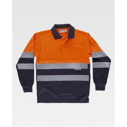 POLO NARANJA ALTA VISIBILIDAD MANGA LARGA V/MARINO T-L