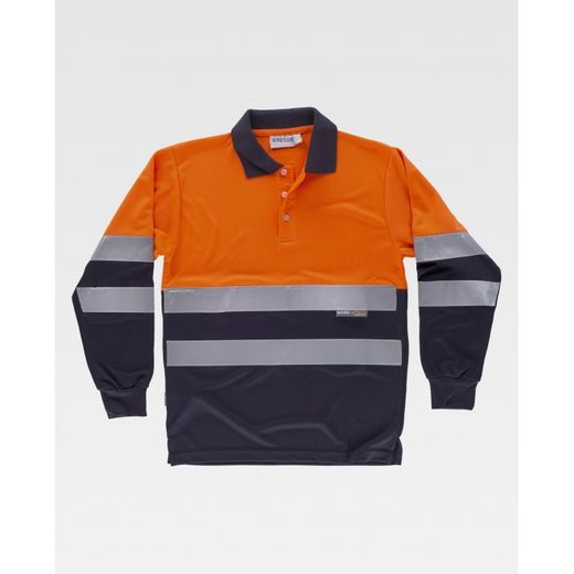 POLO NARANJA ALTA VISIBILIDAD MANGA LARGA V/MARINO T-L