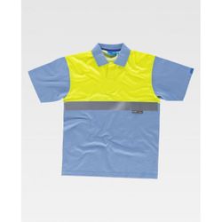 POLO REF.C3441 CELESTE+AMARILLO A.V. T-L