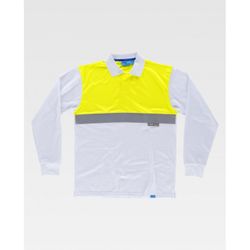 POLO REF.C3443 BLANCO+AMARILLO A.V. T-XL