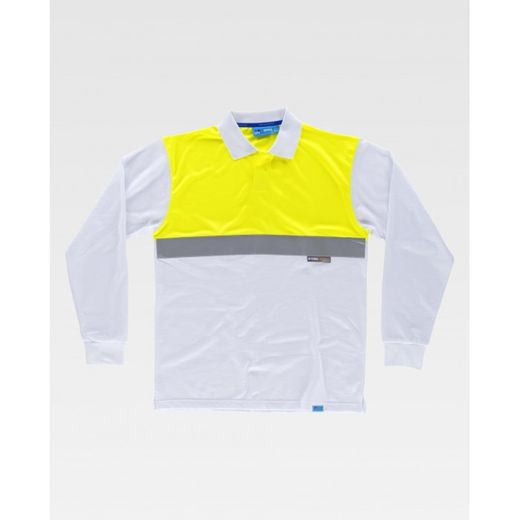 POLO REF.C3443 BLANCO+AMARILLO A.V. T-XL