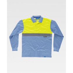 POLO REF.C3443 CELESTE+AMARILLO A.V. T-S
