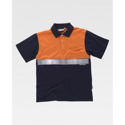 POLO REF.C3841 MARINO+NARANJA A.V. T-S