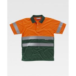 POLO REF.C3860 NARANJA AV+VERDE OSCURO T-L