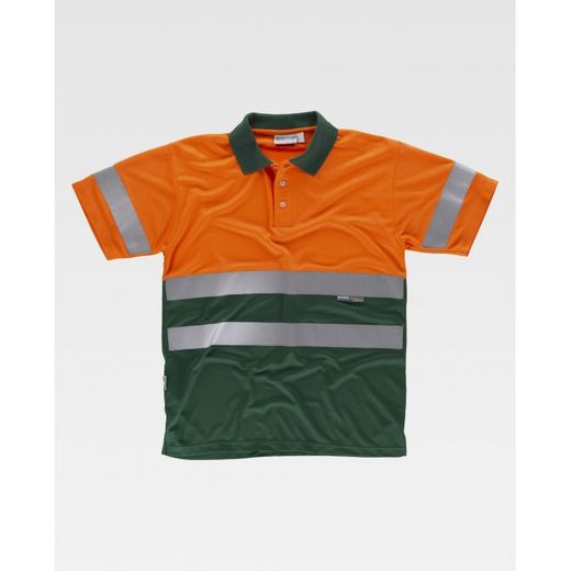 POLO REF.C3860 NARANJA AV+VERDE OSCURO T-L